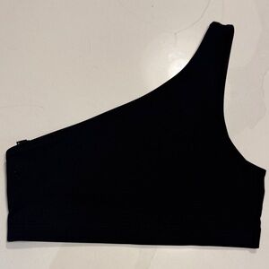 Pink by Victorias Secret Stylish Black One-Shoulder Top